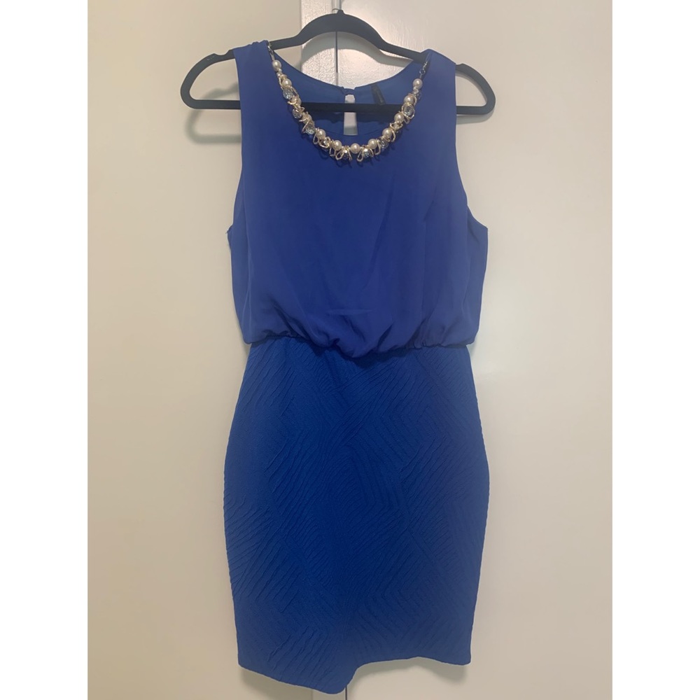 Royal blue mini stretch dress